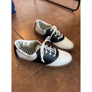 Classic Black & White Saddle Oxford Shoes - Retro 50s Vintage Style womens 6.5